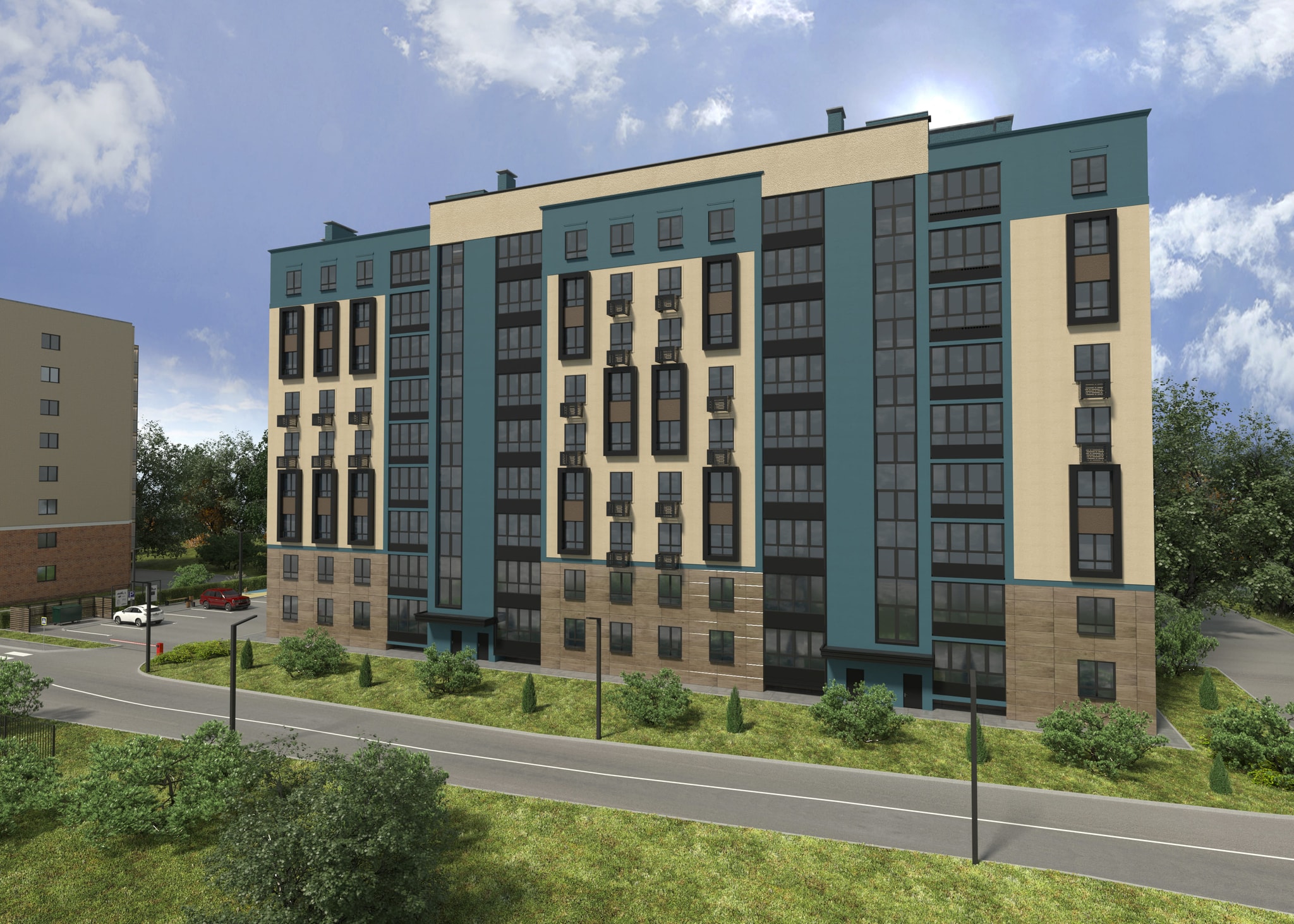 Фасад Клубного дома Атлас